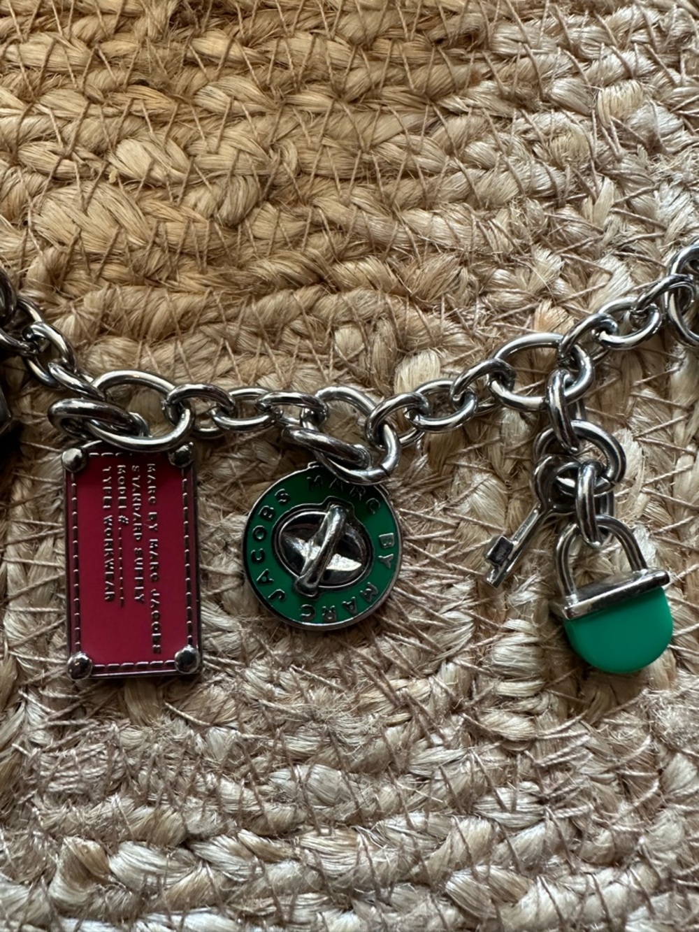 Marc Jacobs Enamel Charm Bracelet – Silver Tone Chain with Multi Charm Details - Picture 3 of 5